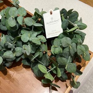 NWT Hearth and Hand Magnolia 7.5 Inch Mini Faux Eucalyptus Wreath